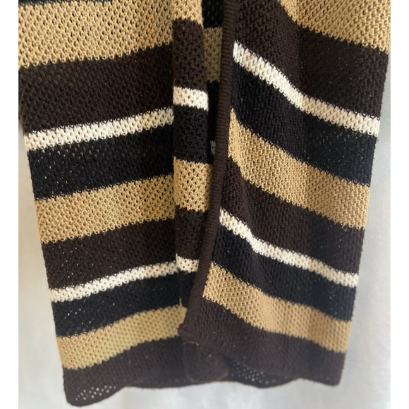 Vintage Y2K Rave Womens Knit Sweater Cardigan Duster Size M Striped Coachella - Picture 9 of 14